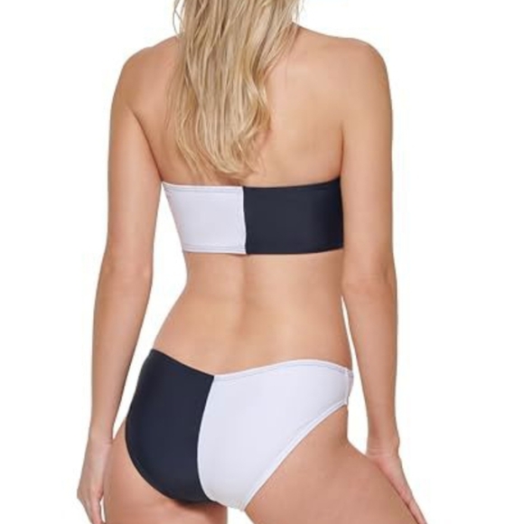 Tommy Hilfiger Black and White Bikini Set, Removable Strap, New, S - Picture 3 of 4